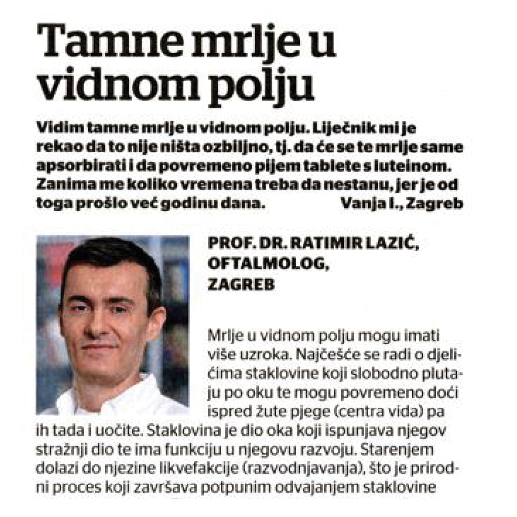 Tamne mrlje u vidnom polju (Jutarnji list)